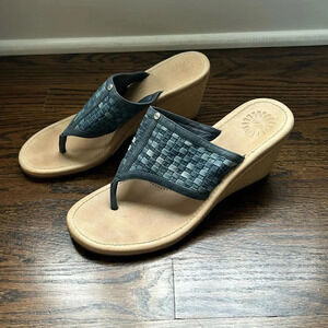Ugg wedge sandals size 7 blue slip on sandals non slip